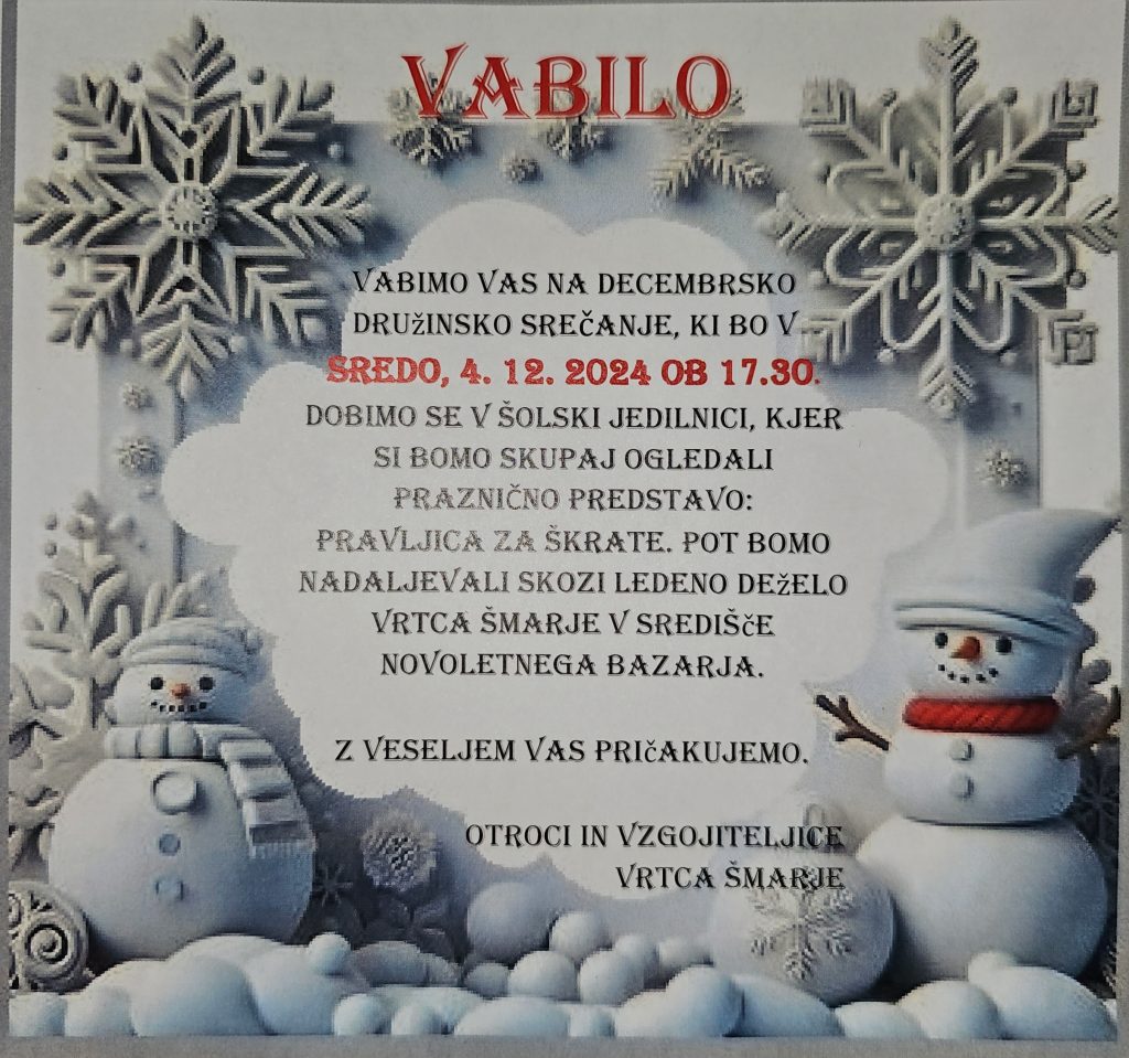  VABILO, 4.12.2024